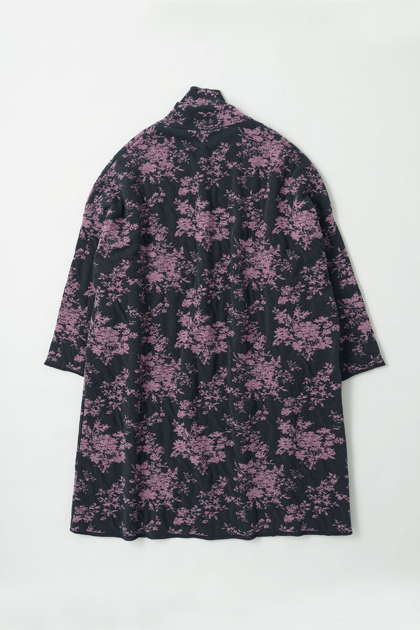 中庭の花々 花柄ニットコート