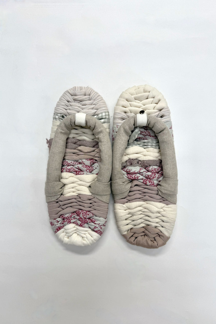 【SHOPオリジナル1点もの】裂編みぞうりサンダル(pale colors mix:S)
