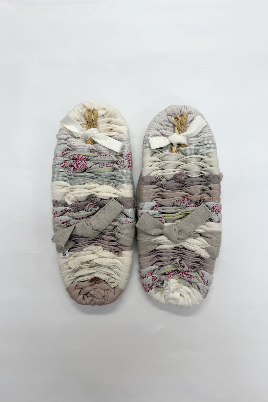 【SHOPオリジナル1点もの】裂編みぞうりサンダル(pale colors mix:S)