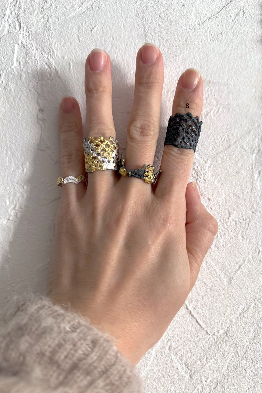 【jona × GASA*】 ripples ring_黒 (S) (L)