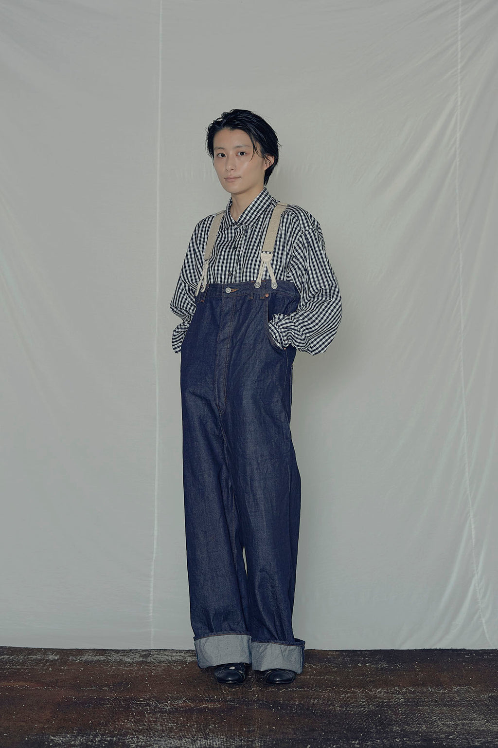 No.04/Linen +Cotton サスペンダー デニムパンツ – GASA＊online store