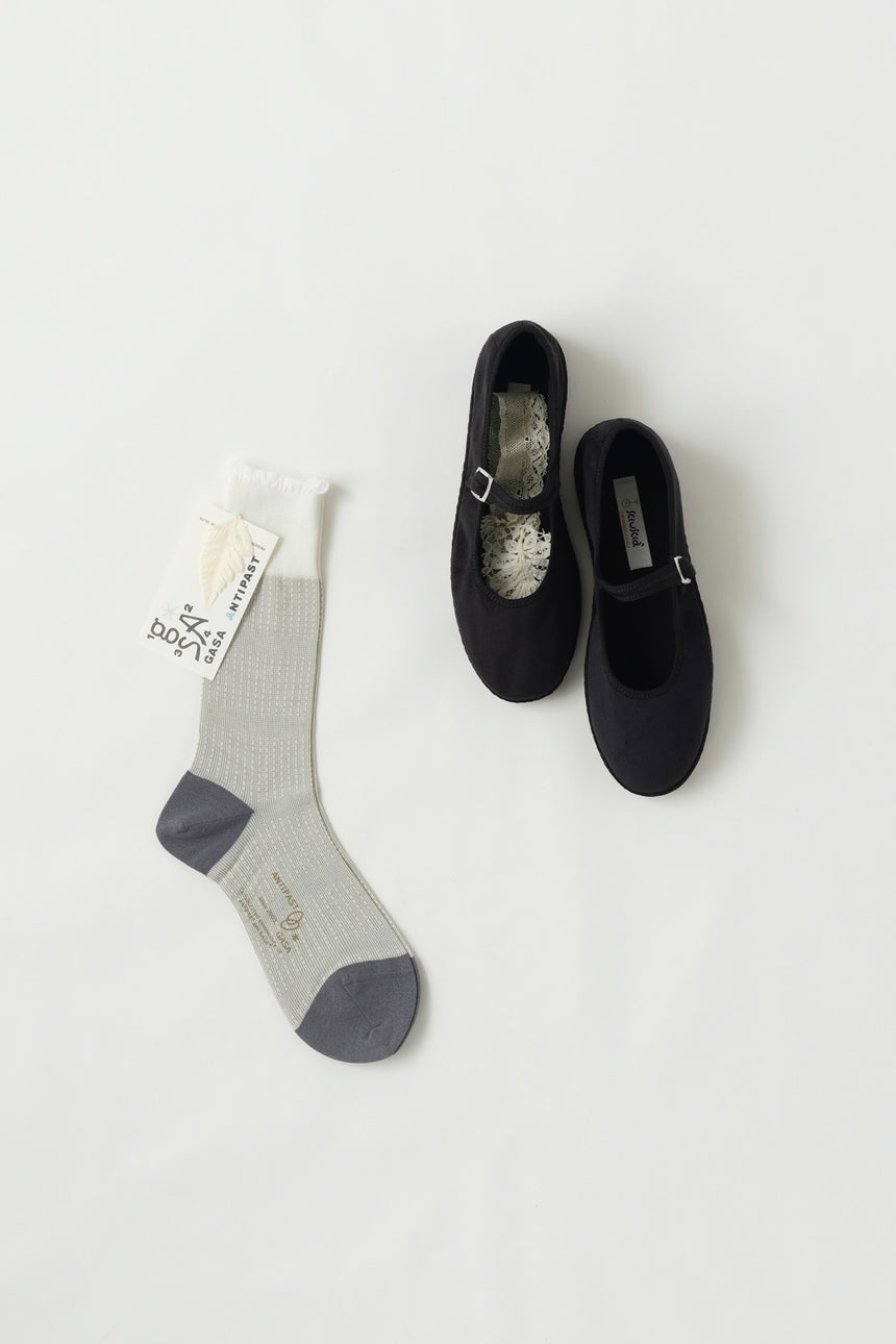 ANTIPAST×GASA* ショートソックス (cream×blue)