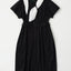 No.05/BK Oxford スカーフドレス（black+off white embroidery）