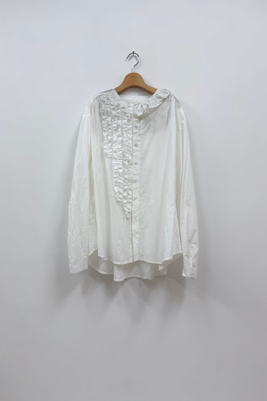 未入荷：輝きの余白　フリルシャツ (箔プリント)
