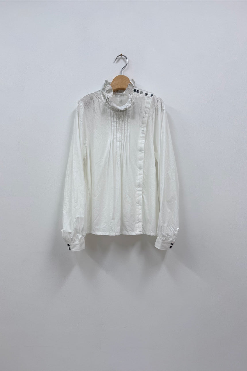 未入荷：輝きの余白　スタンドブラウス (箔プリント)