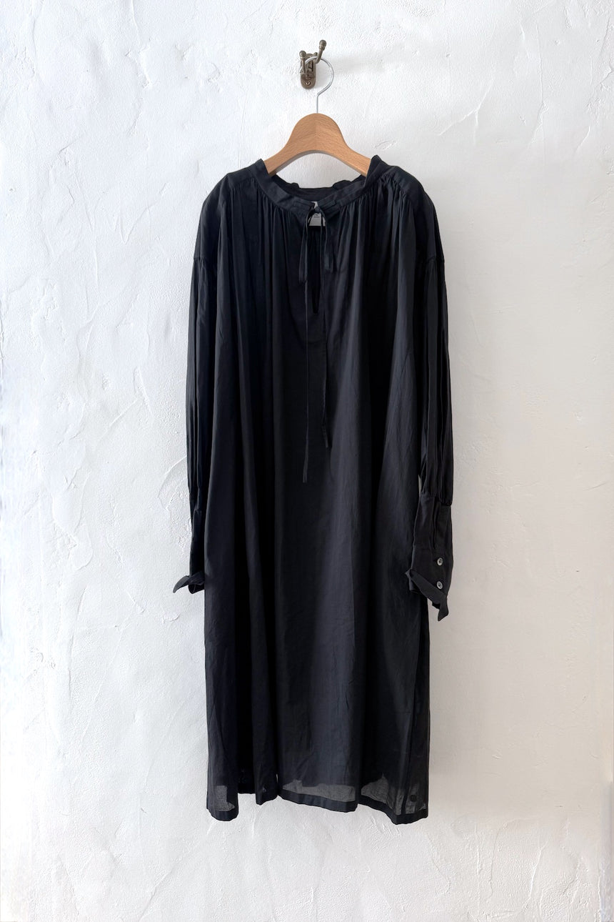 白く透ける玉    ギャザーチュニック (black)