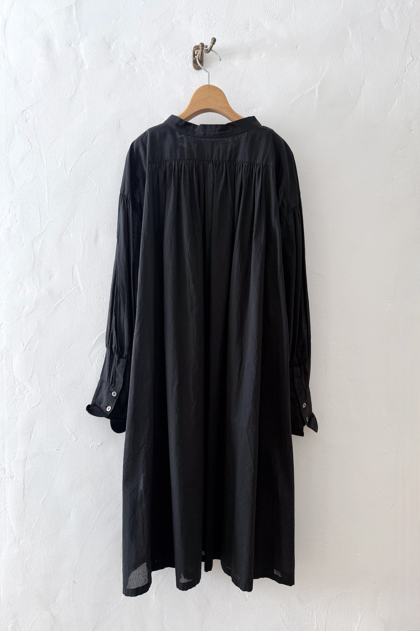 白く透ける玉    ギャザーチュニック (black)