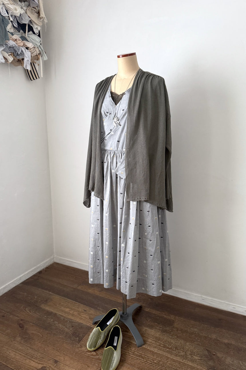 花ごろも　カシュクールワンピース（gray flower）