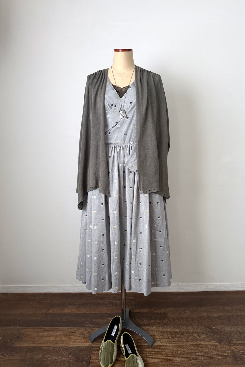 花ごろも　カシュクールワンピース（gray flower）