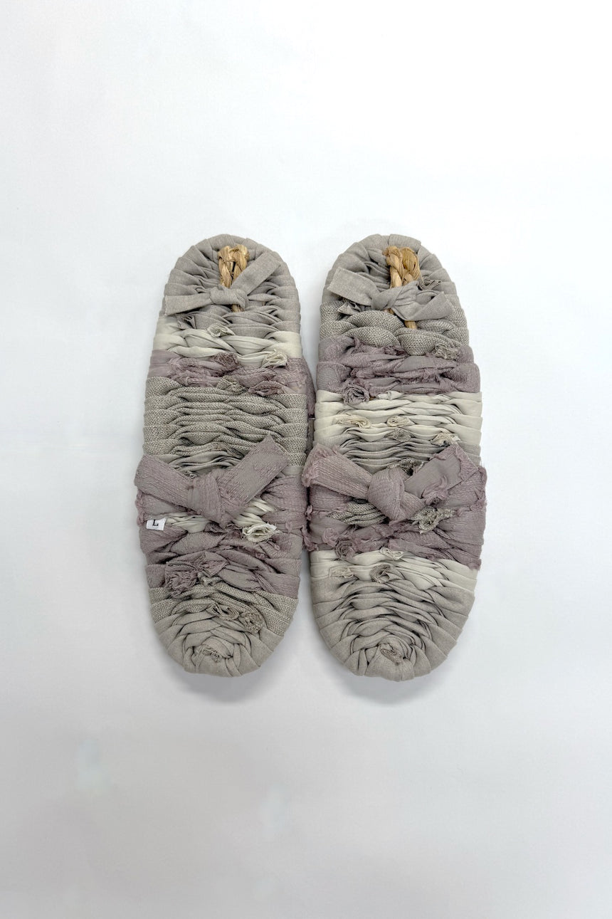 【SHOPオリジナル1点もの】裂編みぞうりサンダル.b（pale colors mix：L）