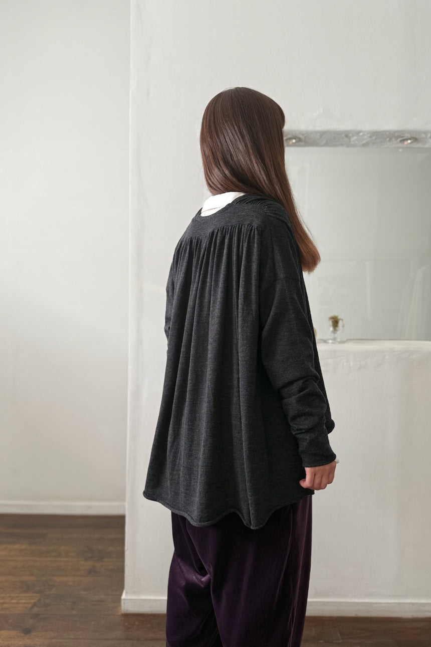 存在すること　ニットギャザーカーディガン