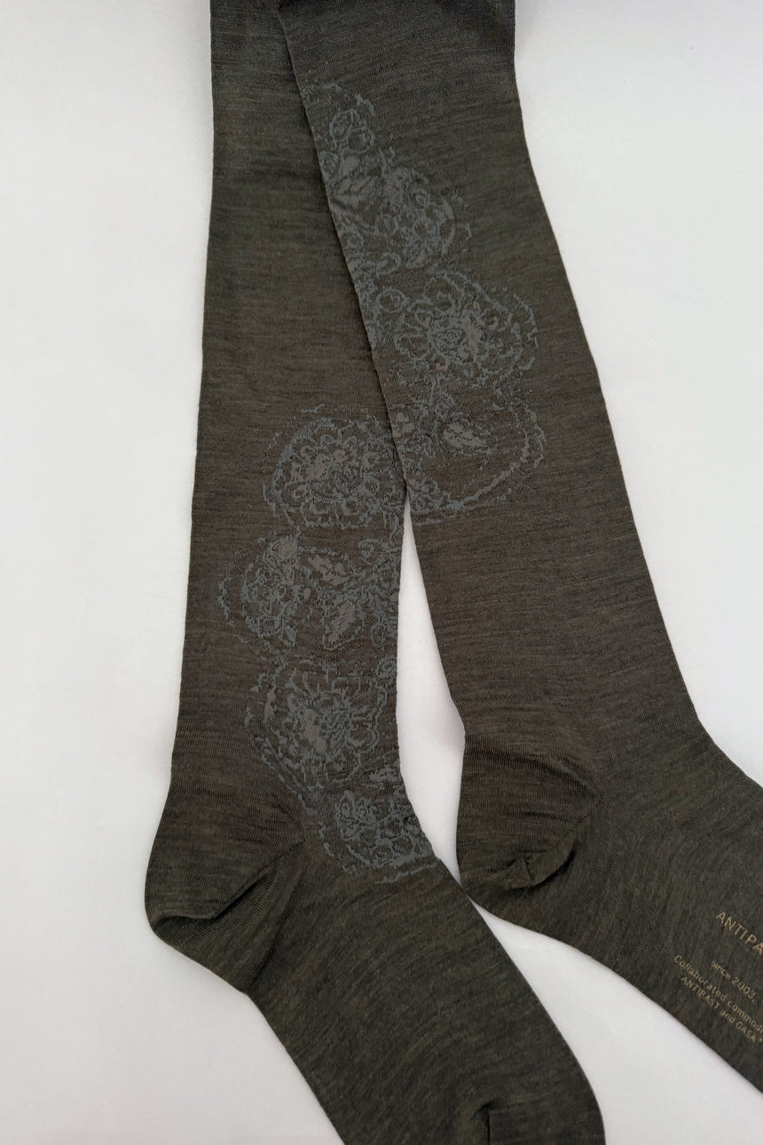 ANTIPAST×GASA*　雲透き　レース柄ニーハイソックス