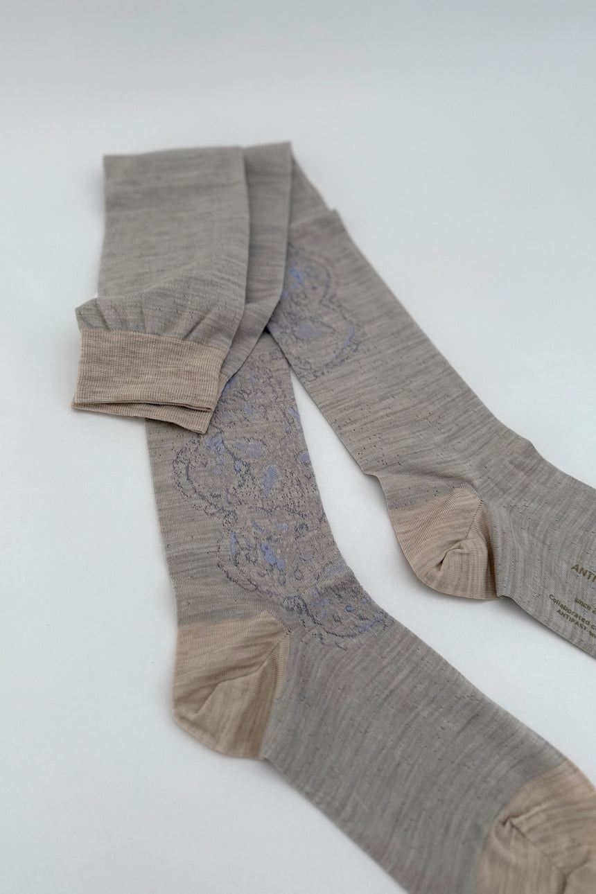 ANTIPAST×GASA*　雲透き　レース柄ニーハイソックス