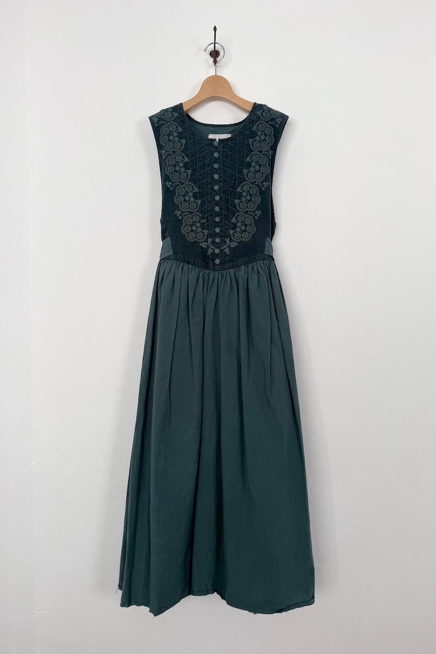 【直営店限定カラー】あしたのくに　刺繍ドレス（peacock green）