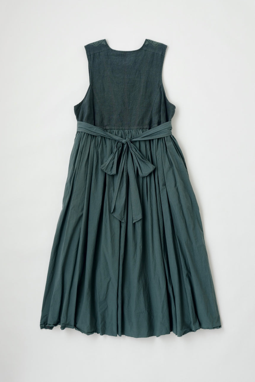 【直営店限定カラー】あしたのくに　刺繍ドレス（peacock green）