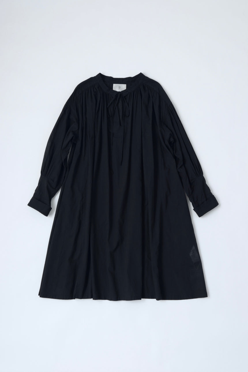 白く透ける玉    ギャザーチュニック (black)