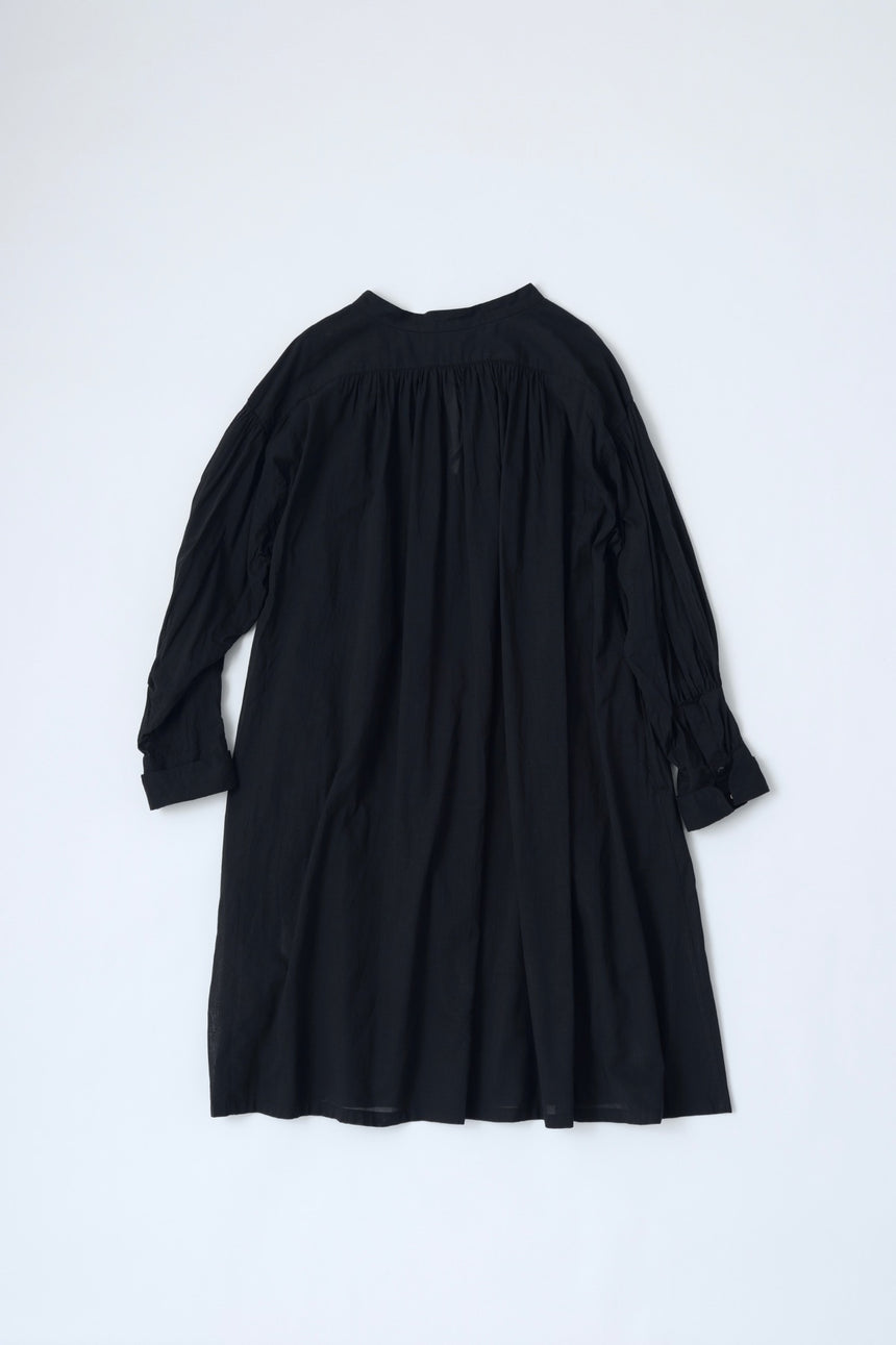白く透ける玉    ギャザーチュニック (black)